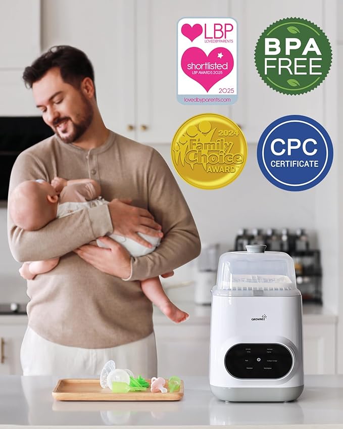 Grownsy EaseClean Bottle Washer Pro | All-in-One Bottle Washer and Sterilizer and Dryer | Baby Bottle Washer for Bottles, Pump Parts & Baby Essentials | Replaces Hand Washing
