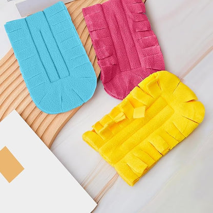 Zubebe 12 Pcs Heavy Duty Duster Refill Reusable Fleece Duster Refills Multi Surface Washable Cleaning Pads for Home, Blinds, Fans, Corners, Furniture (Watermelon Red,Blue,Yellow)