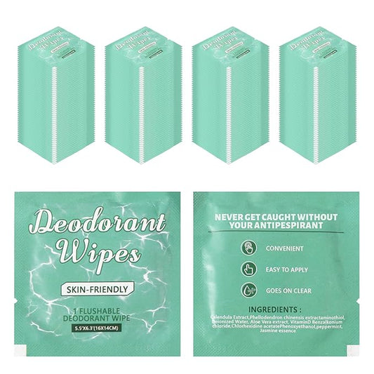 200Pcs Travel Deodorant Wipes, Travel Size Mini Bulk Deodorant Wipes Individually Wrapped Wipes Women, Body Wipes for Women Wet Flushable Armpit Wipes for Body Cleaning