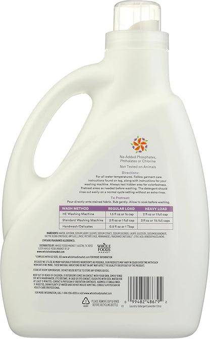 365 by Whole Foods Market, Concentrated Laundry Detergent, Lavender Citrus Scent, 66 HE Loads, 100 Fl Oz