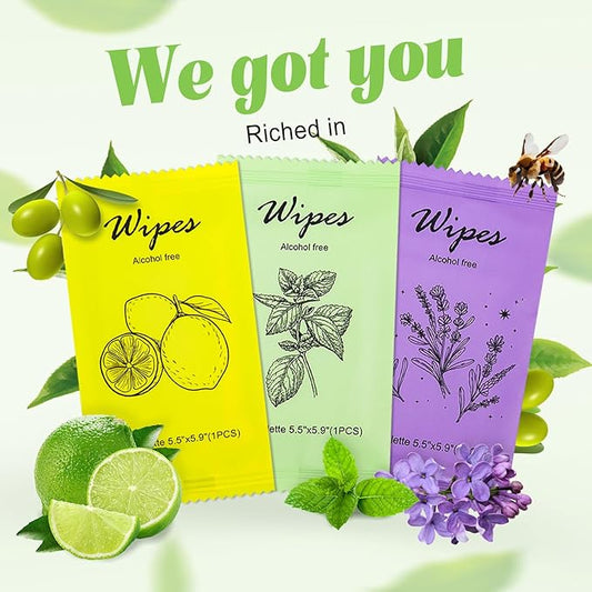 Individual Hand Wipes Wet Wipes Travel Size,Wet Wipes Individually Wrapped Bulk Cleansing Travel Size Wipes for Wedding Travel Restaurant Barbecue150