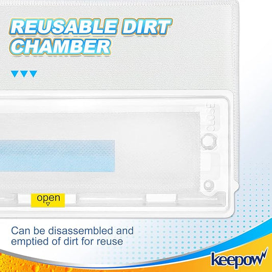 KEEPOW Reusable Mop Replacement Pads Refills Compatible with Shark Vacmop VM252 VM200 VC205 VM250, Reusable Wet and Dry mop Pads for Hardwood Floor Cleaning, Green, 6 Pack