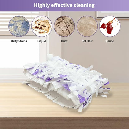 30 Pack Disposable Mopping Pads Refills for Swiffer PowerMop Multi-Surface & Wood Mops, Spray Clean Pads Replacement for Floor Cleaning（Purple Without Handle）