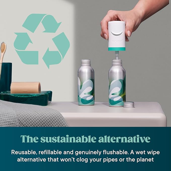 Wype | Starter Kit & Refill Bundle | Toilet Roll Gel | Flushable Wet Wipe Alternative | Holiday Essentials | 1 x Applicator + 2 x Refills (100ml) | 500 Wipes