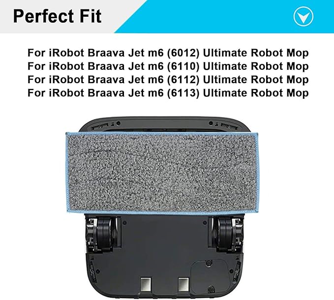 Extolife 8 Pack for Braava Jet M6 Pads - Washable and Reusable Wet Mopping Pads for iRobot Braava Jet m6 (6110) (6012) (6112) (6113) Ultimate Robot Mop
