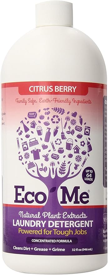 Eco-me Plant Based Concentrated Laundry Detergent, Clear Citrus Berry 32 Fl Oz (Pack of 1)