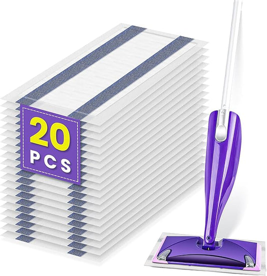Spray Mop Pad Refill Compatible with Swiffer WetJet Mop, Disposable Multi Surface Floor Mop Pads, Thickness & Absorbent, 20 Count