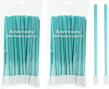 100PCS Disposable Crevice Cleaning Brush Tool kit, Disposable Toilet Brush, Disposable Toilet seat Cleaner Tool (Blue)
