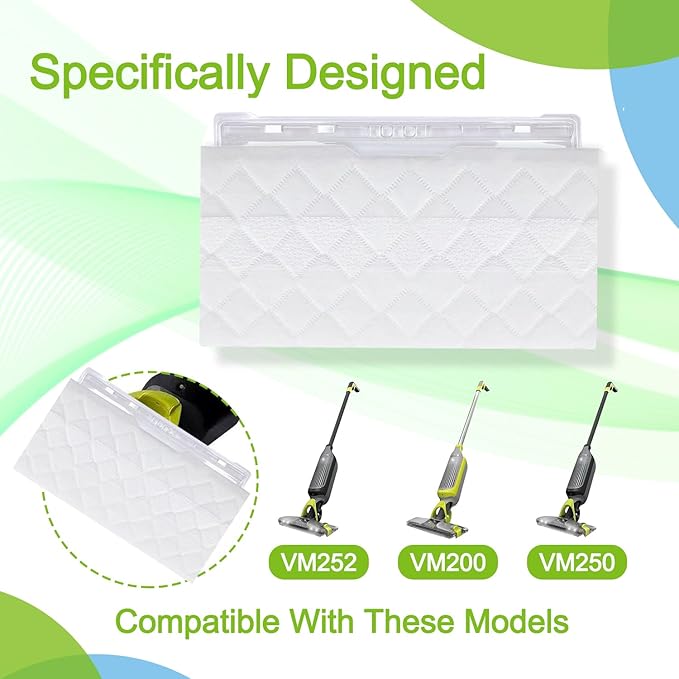 36 Pack Compatible with Shark Vacmop Replacement Pads, Disposable Hard Floor Vacuum and Mop Pad Refill for Shark Vacmop VM252, VM250, VM200