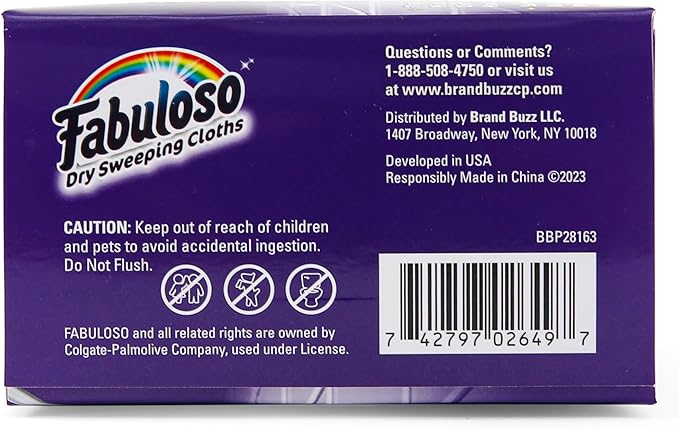 Fabuloso Dry Cloths, 16ct | Dry Sweeping Pads, for Use with Fabuloso Dry + Wet Sweeper for Bold and Bright Cleaning Experience | Clean Your Floors with Ease (Pack of 2)