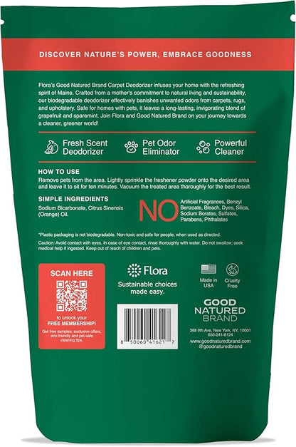Good Natured Brand | Carpet Deodorizer & Freshener Powder | 31 oz Pet Odor Eliminator for Strong Odor & Pet Urine | Fresh Natural Grapefruit & Spearmint Scent | Safe for Homes with Pets