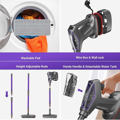 Steam Mop for Floor Cleaning, Heavy Duty 29-in-1 Steam Cleaner for Home with Detachable Handheld Steamer, for Hardwood, Tile, Walls, Grout, Windows, Furniture and Decks