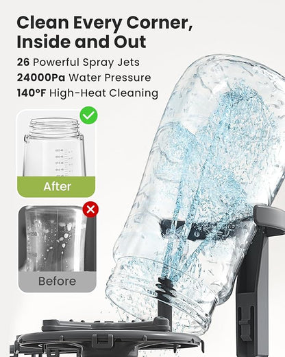 Grownsy EaseClean Bottle Washer Pro | All-in-One Bottle Washer and Sterilizer and Dryer | Baby Bottle Washer for Bottles, Pump Parts & Baby Essentials | Replaces Hand Washing