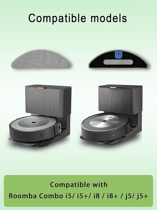 6 Pack Vacuum Replacement Part Mopping Pads Compatible for iRobot Roomba Combo j5, j5+, i3, i3+, i5, i5+, i8, i8+ Model. Washable and Reusable Microfiber Cleaning Refill Mopping Pad Accessories