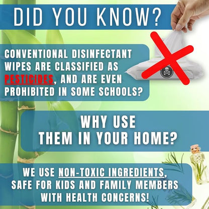 EasyBreeze All Purpose Cleaning Wipes - Biodegradable Bamboo Wipes for Multi-surface Cleaning - Environmentally Friendly Formula - Luxurious Clean Scented (4 Packs of 50 Wipes Each)