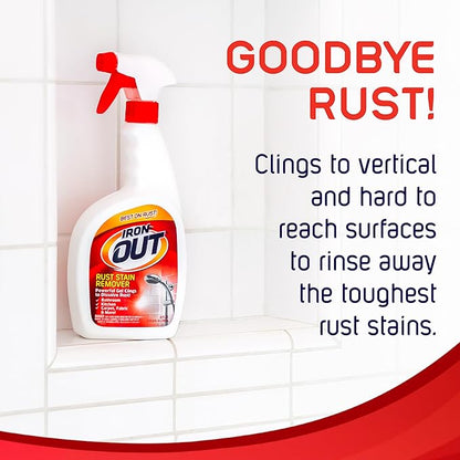 Iron OUT Rust Stain Remover Spray Gel, Remove Rust Stains in Bathrooms, Kitchens, Laundry, and Outdoors, 24 Ounces