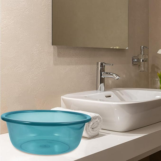 Round Plastic Wash Basin: 2pcs Stackable Camping Dishpan Vegetable Fruit Dish Tub Foot Soak Tub Laundry Hand Wash Bucket Dish Pans for Washing Storage Cleaning Supplies