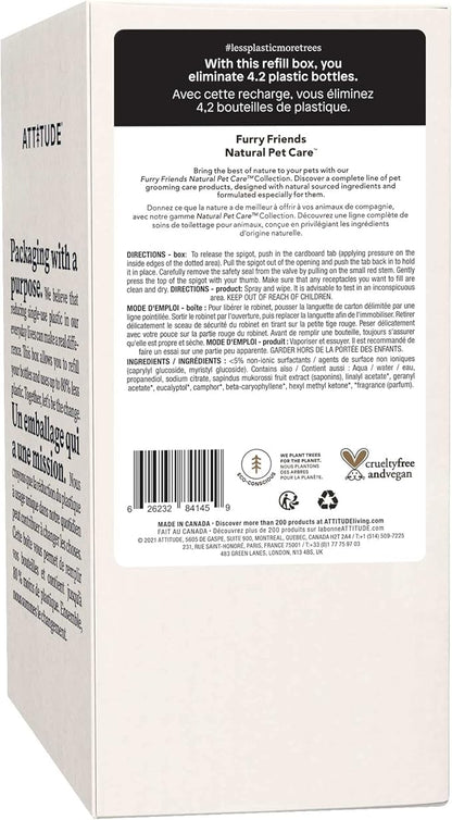 ATTITUDE All Surface Cleaner for Pets, Plant and Mineral-Based Ingredients, Vegan and Cruelty-free, Bulk Refill, Lavender, 67.62 Fl Oz