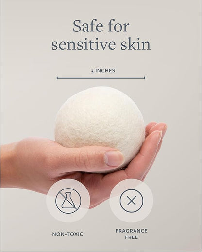 GroundLuxe Premium New Zealand Wool Dryer Balls - 100% Organic, Hand-Felted, Reusable, Reduce Drying Time - Set of 6 for Natural Fabric Softening, Wrinkle & Static Reduction