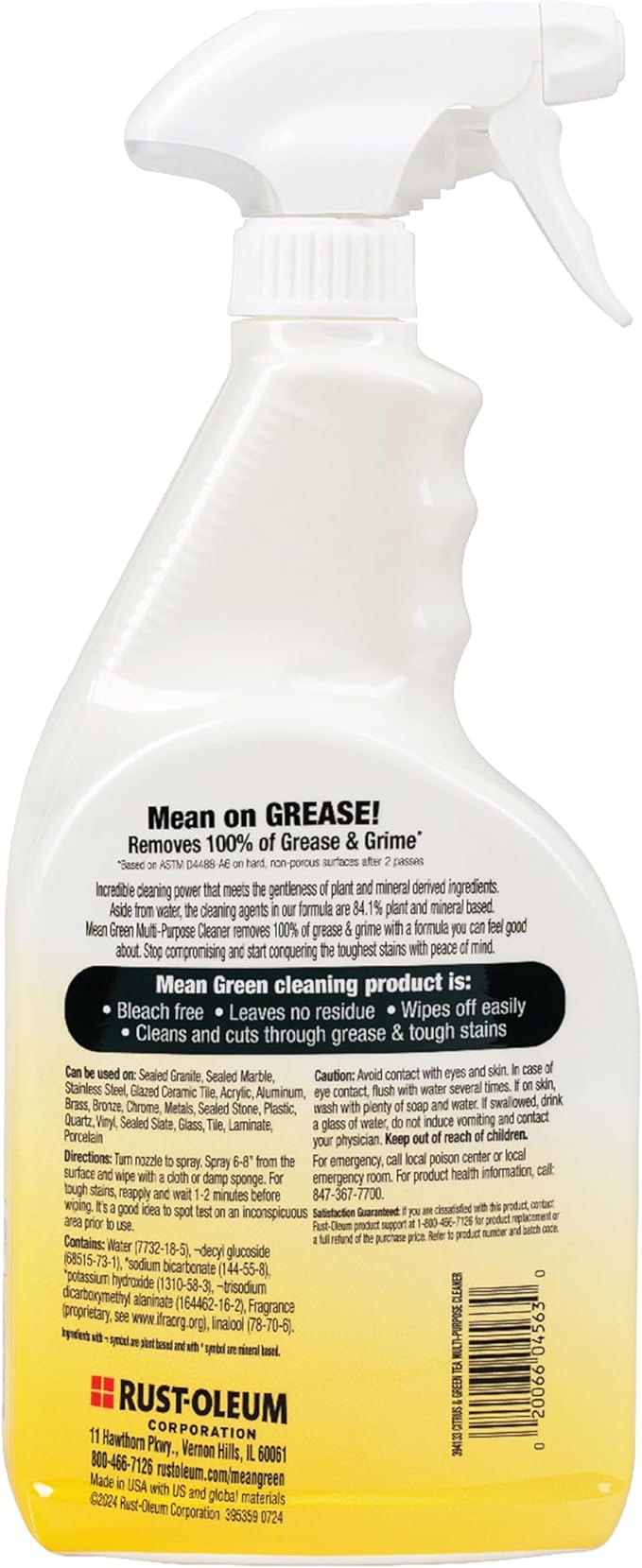 Mean Green Non-Concentrated Ready-to-Use Multi-Purpose Cleaner, Citrus & Green Tea, 32 Ounce, 6 Pack