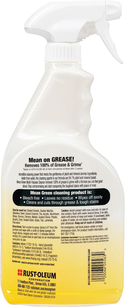 Mean Green Non-Concentrated Ready-to-Use Multi-Purpose Cleaner, Citrus & Green Tea, 32 Ounce, 6 Pack