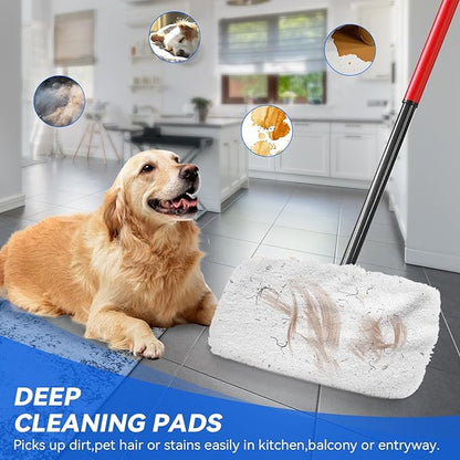 8"x15" Mop Replacement Head Compatible with O Cedar Hardwood Floor'N More Microfiber Mop- Reusable Mop Pads Refill Cotton Cloth Mop Covers for Wet and Dry Use - 15x8 Inch - 4 Pack