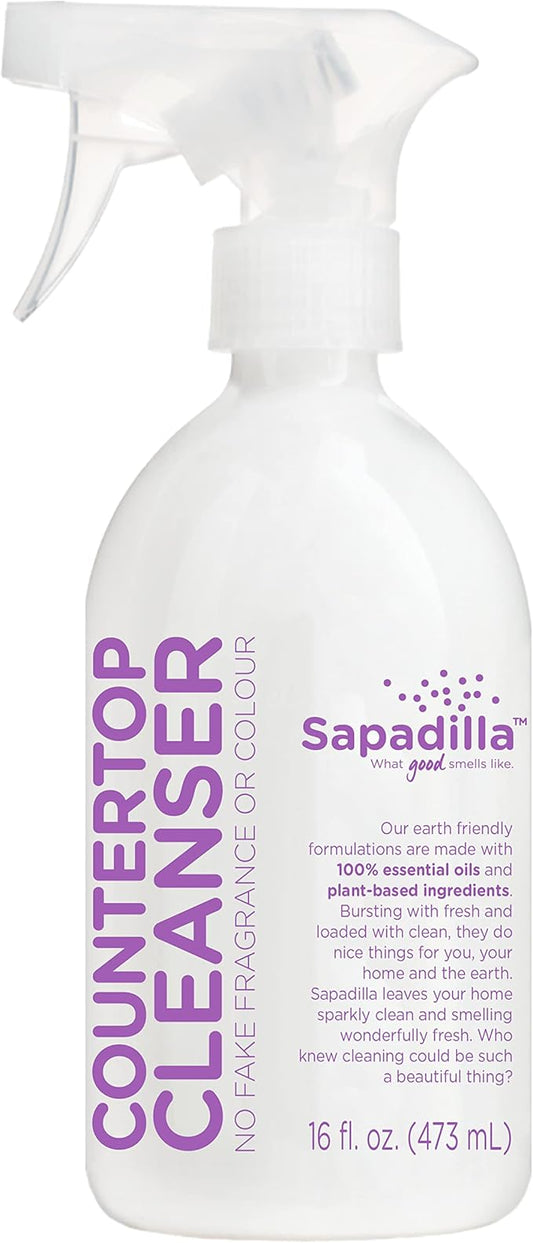 Sapadilla Sweet Lavender + Lime Biodegradable Countertop Cleanser Spray, 16 Ounce, (Pack of 1)