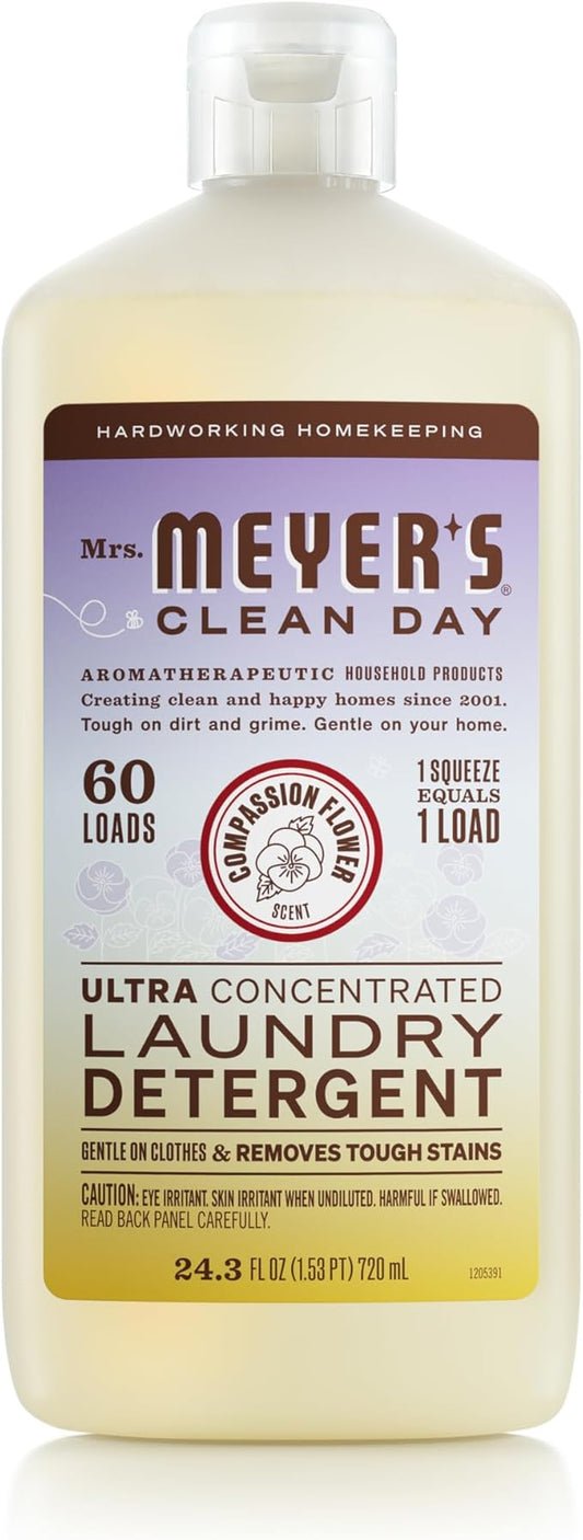 MRS. MEYER'S CLEAN DAY Ultra Concentrated Laundry Detergent, Compassion Flower Scent, 24.3 fl oz
