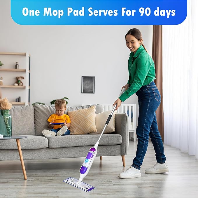 4 Pack Reusable Pads Refills for Swiffer Power Mop, Power Mop Refills for Swiffer PowerMop, Cleaning Stubborn Debris from Wooden Floors