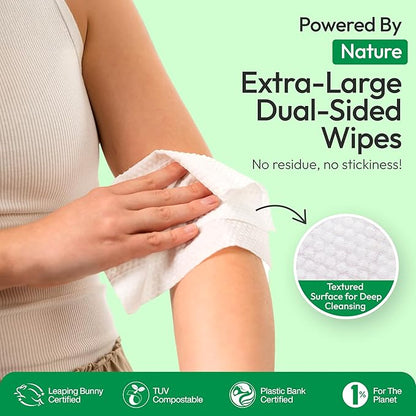 FOMIN Travel Deodorant Wipes - 30 Count - Cucumber and Aloe pH Balanced, Hypoallergenic Mini Deodorant Wipes For Women and Men - Plastic-Free, Individually Wrapped Underarm & Body Wipes