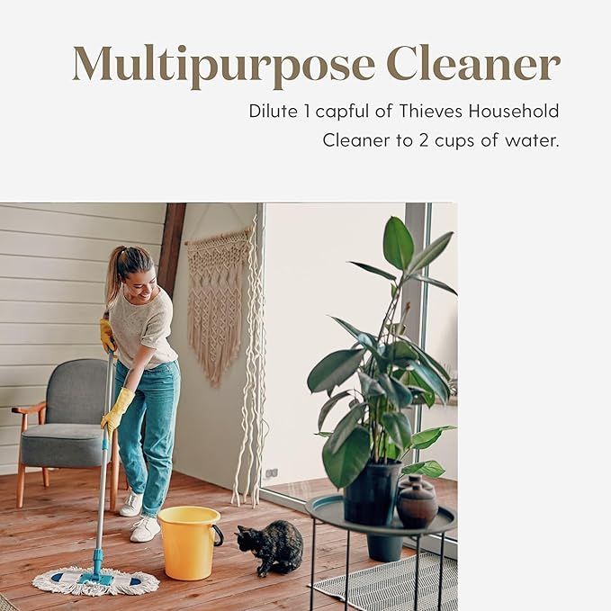 Young Living Thieves Household Cleaner Refill | 64 fl oz | All-Surface Home Cleaner | Plant-Based | Pet-Safe Formula | Water and Essential Oil Infused
