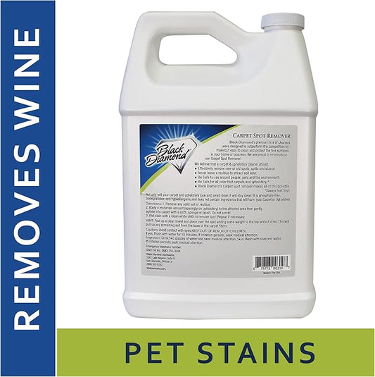 Black Diamond Stoneworks carpet and upholstery cleaner: this fast acting deep cleaning spot and stain remover spray also works great on rugs, couches, and car seats. (4-gallons)