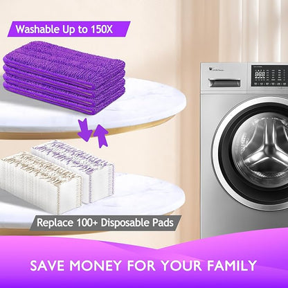 Reusable Power Mop Pads Compatible with Swiffer PowerMop Mop - Swifter Power Mop Pads Refills - Washable Microfiber Pads for Multi-Surface Floor Cleaning, 3 Pack