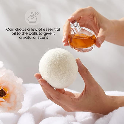 Roowest 36 Pcs Wool Dryer Balls Set Reusable Laundry Wool Balls with Muslin Bags Fabric Softener Anti Wrinkle Anti Static Saving Energy and Time