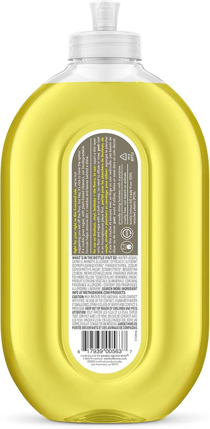 Method Hardwood Floor Cleaner Squirt + Mop Bottle, Lemon Ginger, For Sealed Hardwood and Laminate Floors, 25 Fl Oz (Pack of 6)