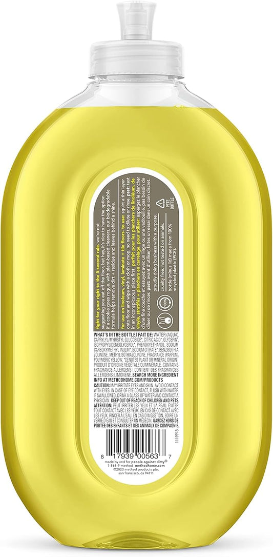 Method Hardwood Floor Cleaner Squirt + Mop Bottle, Lemon Ginger, For Sealed Hardwood and Laminate Floors, 25 Fl Oz (Pack of 6)