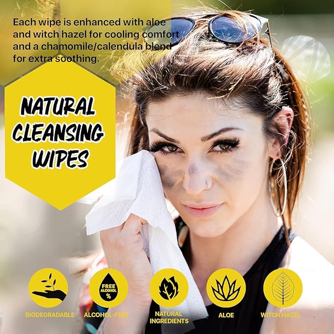 Body Wipes - for Face and Body, No Water, Wipe Away Sweat and Odor, Large Textured, Travel, Gym, Camping and More, 120 Cnt Jug (Citrus)