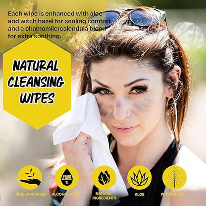 Body Wipes - for Face and Body, No Water, Wipe Away Sweat and Odor, Large Textured, Travel, Gym, Camping and More, 120 Cnt Jug (Citrus)