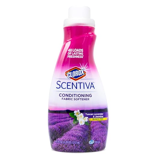 Clorox Scentiva Laundry Care, Liquid Fabric Softener Fabric Conditioner - Beautiful Tuscan Lavender & Jasmine Scent - Leaves Behind a Great Smell - 41 Fluid Ounce Bottle