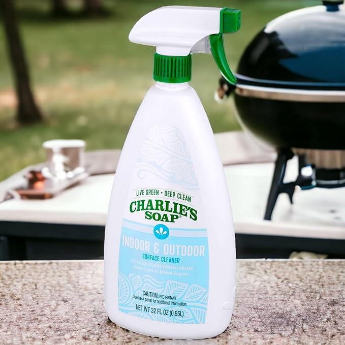 Charlie's Soap Indoor & Outdoor Surface Cleaner Refill Biodegradable Natural Outdoor Cleaning Spray – Safe for Indoor Use (32.00 Fl Oz (Pack of 2))