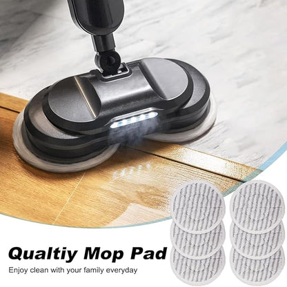 3897A Steam Mop Pads for Bissell SpinWave SmartSteam Scrubbing Steam Mop - Replacement Rotating Mop Head Fit 3897A 3712 3712W, Model No 1641112 (6Pack - Straight Wave Soft Pads