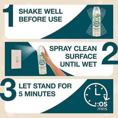FAMILYGUARD Brand Disinfectant Spray Aerosol, Antibacterial & Sanitizing Spray, Use on 100+ surfaces including where kids & pets play, Fresh Scent, 17.5 oz (Pack of 2)