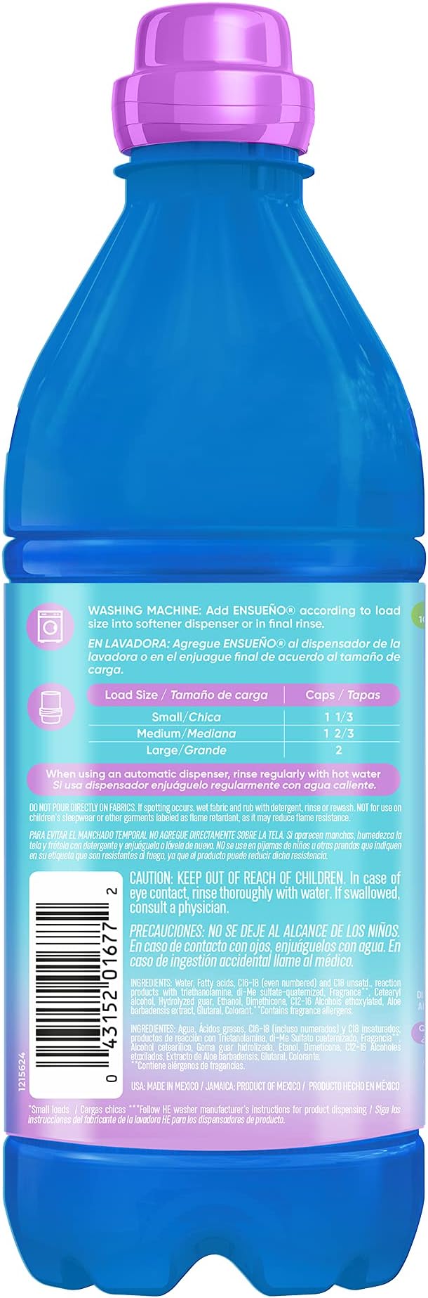 Ensueño Baby Hypoallergenic Liquid Fabric Softener - Baby Powder Scent - (12 Pack) 22 fl oz - Plant-Based Fabric Softener - Softens 156 Loads - Color-Fading Protection