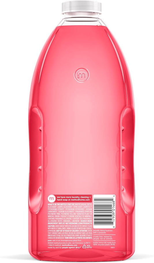 Method All-Purpose Cleaner Refill, Pink Grapefruit, Plant-Based and Biodegradable Formula Perfect for Most Counters, Tiles, Stone, and More, 68 Fl Oz bottles, (Pack of 6)