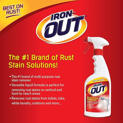 Iron Out Rust Stain Remover Automatic Toilet Bowl Cleaner Tablets and Powerful Gel Spray