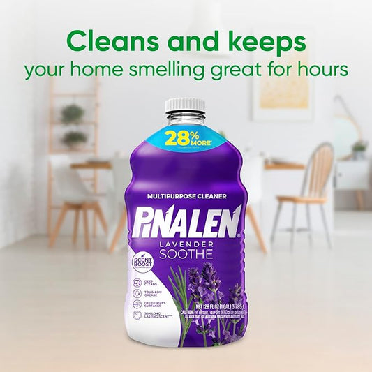 PINALEN Max Aromas Lavender Soothe Multipurpose Cleaner, Kitchen, Floor, Bathroom and Surface Cleaning Product for Home 128 fl.oz. (Pack of 4)
