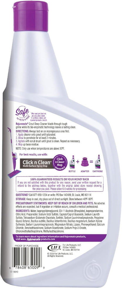 Rejuvenate Grout Deep Cleaner Cleaning Formula Instantly Removes Years of Dirt Build-Up to Restore Grout to the Original Color (32 fl oz)