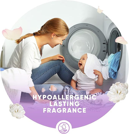 Ensueño Baby Hypoallergenic Liquid Fabric Softener - Baby Powder Scent - (12 Pack) 22 fl oz - Plant-Based Fabric Softener - Softens 156 Loads - Color-Fading Protection