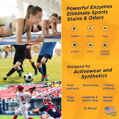 AthletX Enzyme Sports laundry detergent liquid - 256 Loads Total - USA Made - 32oz 2pack