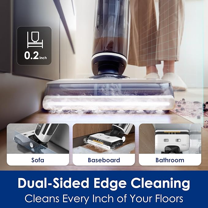 Tineco Floor One S7 Steam Cordless Wet Dry Vacuum Steam Mop All-in-One, Hard Floor Cleaner with 284F HyperSteam, Self-Cleaning, Edge Cleaning, Safe for Kids & Pets
